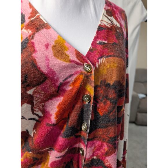 Lane Bryant Cardigan Sweater Women's Plus Size 22/24 Multicolor Bloomcore Shirt - Picture 2 of 13